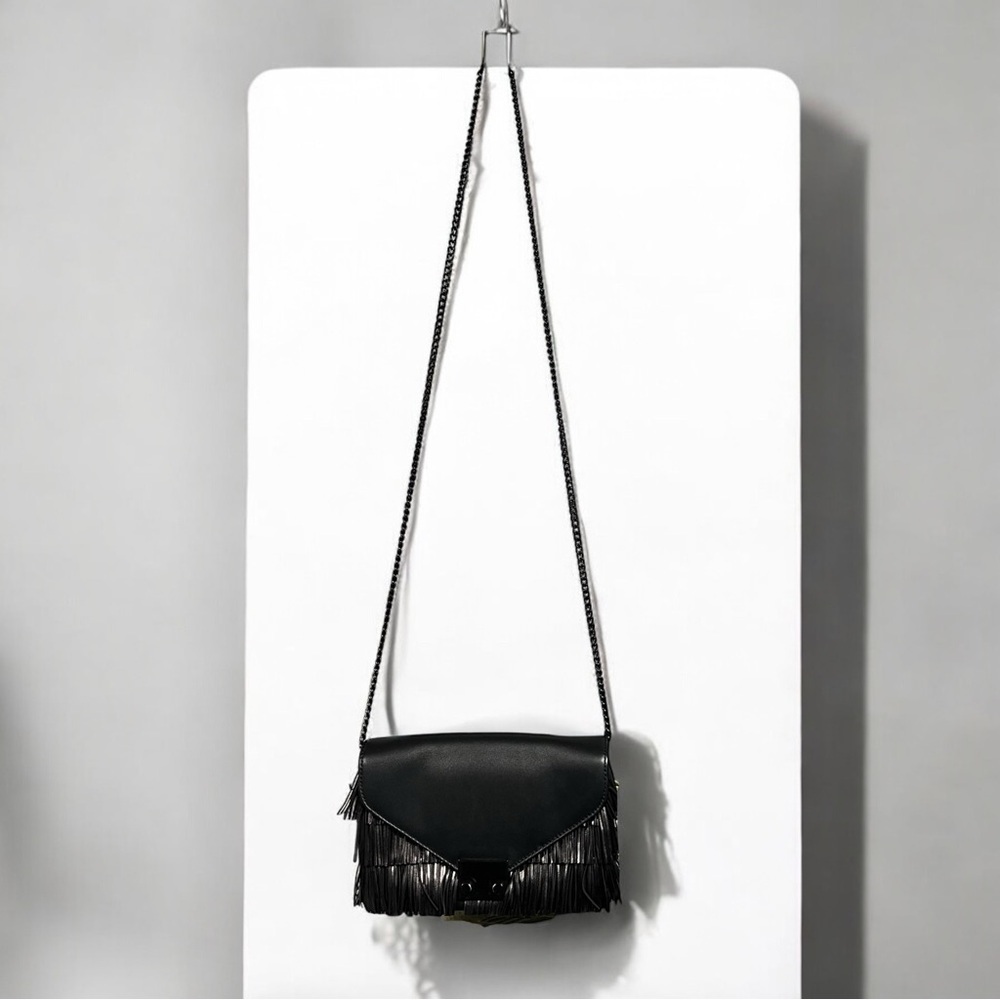Loeffler Randall Black Fringe Shoulder Bag - Picture 3 of 14